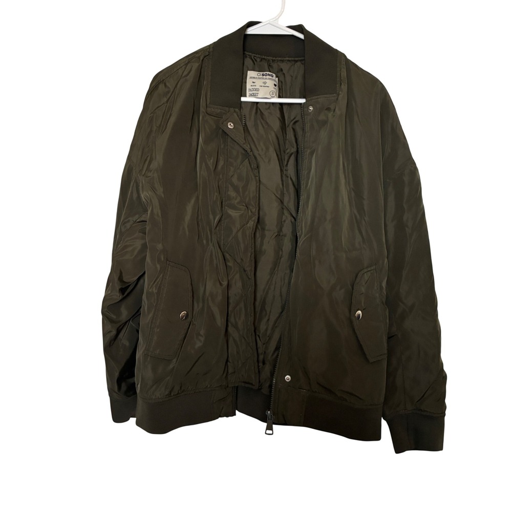 Ci Sono Original Army Green Bomber Jacket Women Size S Flight Utility Streetwear